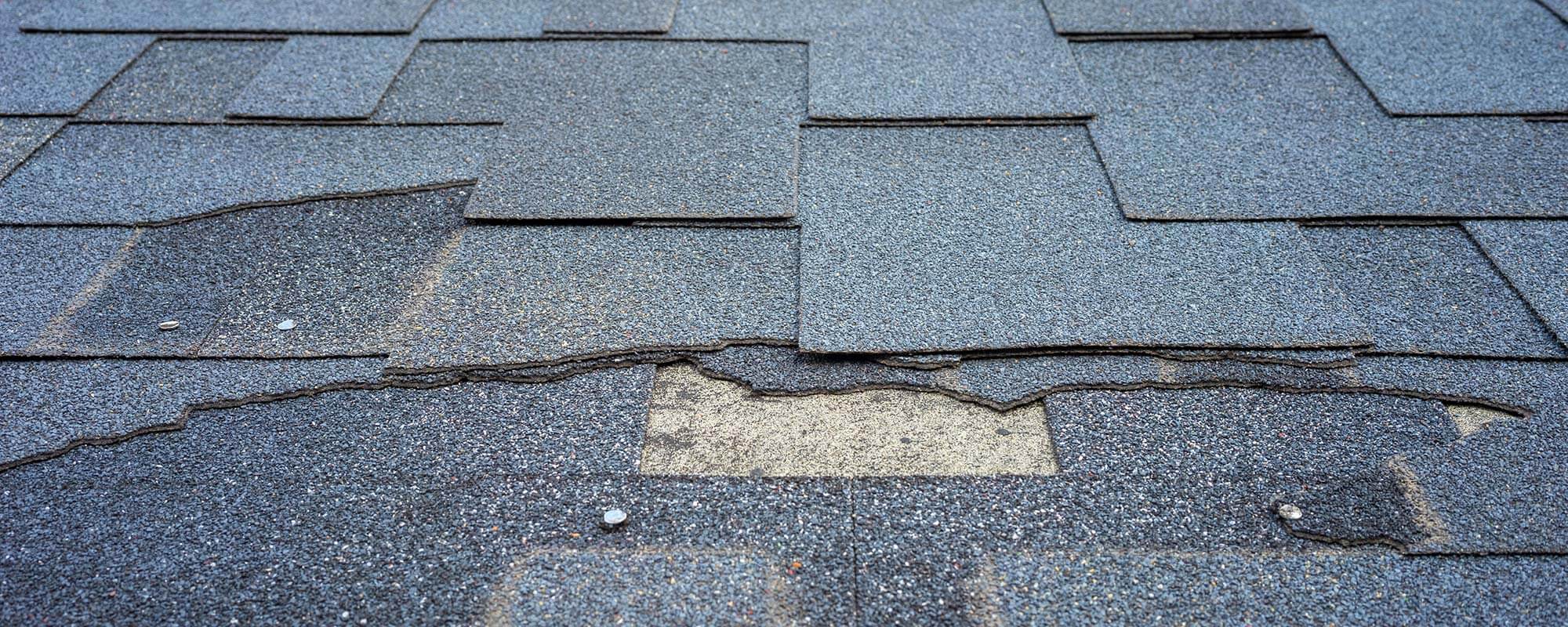 A roof with a tiny bit of visible damage